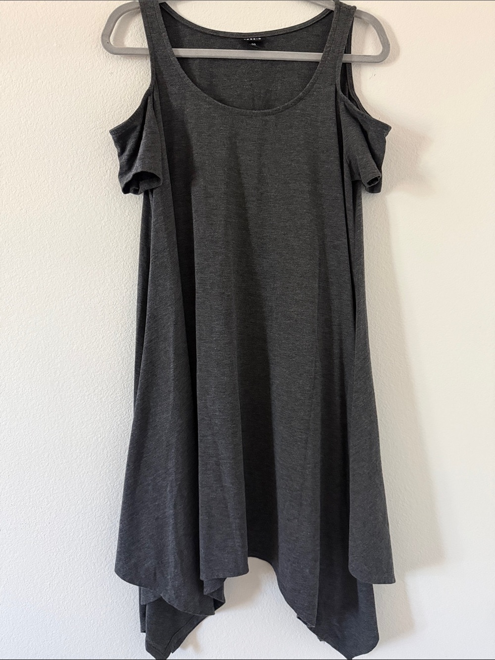 Torrid Charcoal Gray Cold-Shoulder Midi Dress